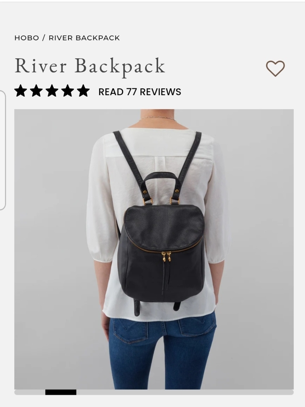 Hobo River Backpack – Black Leather Backpack